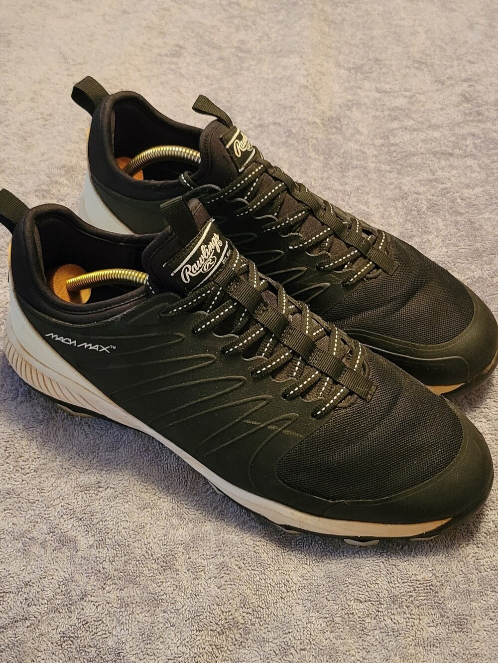 Rawlings Men’s Black and White Athletic Trainer Cleats Shoes Sneakers 12D